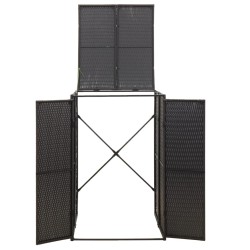 vidaXL Copribidone Singolo Nero 70x80x117 cm in Polyrattan