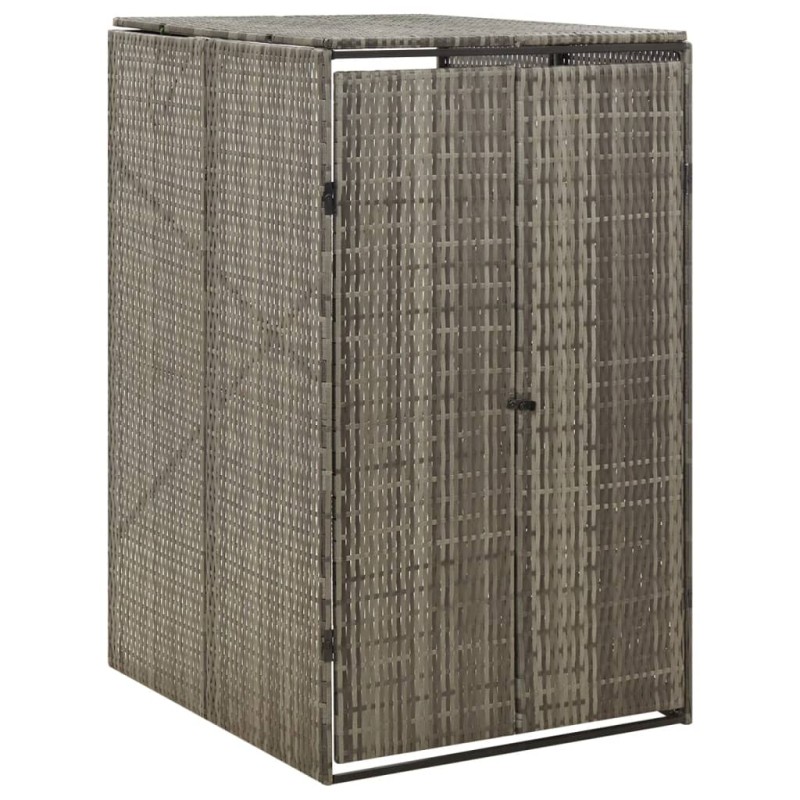 vidaXL Copribidone Singolo Grigio 70x80x117 cm in Polyrattan