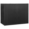 vidaXL Copribidone Doppio per Spazzatura Nero 153x78x120 cm Polyrattan  