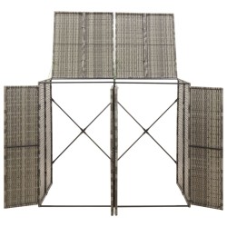 vidaXL Copribidone Doppio Grigio 140x80x117 cm in Polyrattan