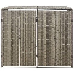 vidaXL Copribidone Doppio Grigio 140x80x117 cm in Polyrattan