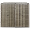 vidaXL Copribidone Doppio Grigio 140x80x117 cm in Polyrattan