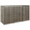 vidaXL Copribidone Triplo Grigio 207x80x117 cm in Polyrattan