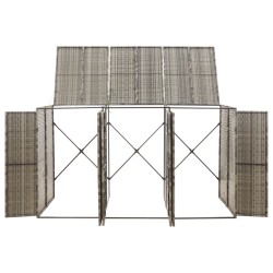 vidaXL Copribidone Triplo Grigio 207x80x117 cm in Polyrattan