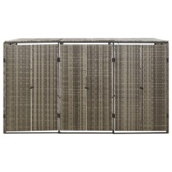 vidaXL Copribidone Triplo Grigio 207x80x117 cm in Polyrattan