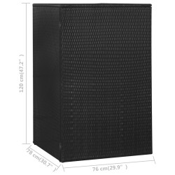 vidaXL Copribidone Singolo Spazzatua Nero 76x78x120 cm in Polyrattan 