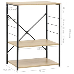 vidaXL Armadio per Microonde Nero Rovere 60x39,6x79,5 cm in Truciolato