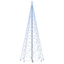 vidaXL Albero di Natale con Palo in Metallo 1400 LED Blu 5 m