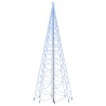 vidaXL Albero di Natale con Palo in Metallo 1400 LED Blu 5 m