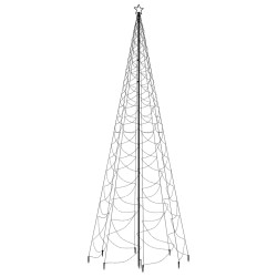 vidaXL Albero di Natale con Palo in Metallo 1400 LED Blu 5 m