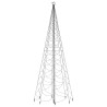 vidaXL Albero di Natale con Palo in Metallo 1400 LED Blu 5 m