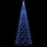 vidaXL Albero di Natale con Palo in Metallo 1400 LED Blu 5 m