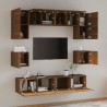 Set Mobili Porta TV 8pz Rovere Marrone in Legno Ingegnerizzato