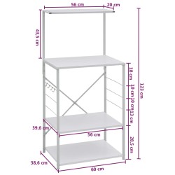 vidaXL Armadio per Microonde Bianco 60x39,6x123 cm in Truciolato