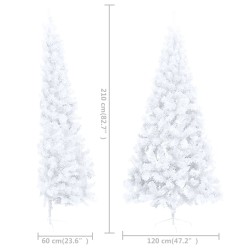 vidaXL Albero di Natale Artificiale a Metà Supporto Bianco 210 cm PVC