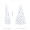 vidaXL Albero di Natale Artificiale a Metà Supporto Bianco 210 cm PVC