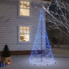 vidaXL Albero di Natale con Palo in Metallo 500 LED Blu 3 m