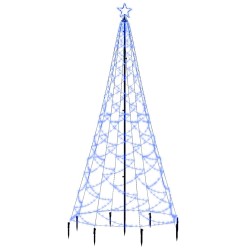 vidaXL Albero di Natale con Palo in Metallo 500 LED Blu 3 m