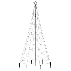 vidaXL Albero di Natale con Palo in Metallo 500 LED Blu 3 m