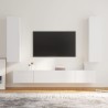   Set di Mobili Porta TV 4 pz Bianco Lucido in Legno Ingegnerizzato