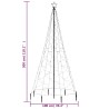 vidaXL Albero di Natale con Palo in Metallo 500 LED Blu 3 m