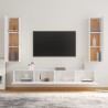   Set di Mobili Porta TV 4 pz Bianco Lucido in Legno Ingegnerizzato