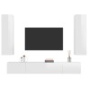   Set di Mobili Porta TV 4 pz Bianco Lucido in Legno Ingegnerizzato