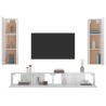   Set di Mobili Porta TV 4 pz Bianco Lucido in Legno Ingegnerizzato