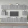 Set di Mobili Porta TV 6 pz Grigio Sonoma in Legno Ingegnerizzato