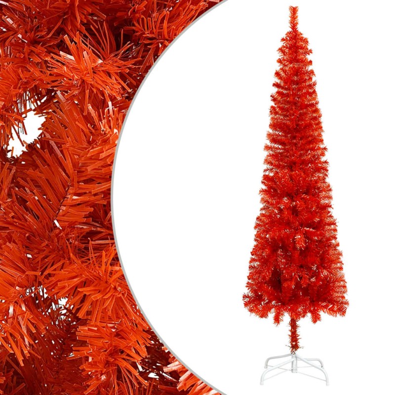 vidaXL Albero di Natale Sottile Rosso 210 cm 