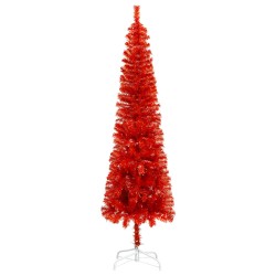 vidaXL Albero di Natale Sottile Rosso 210 cm 