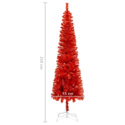 vidaXL Albero di Natale Sottile Rosso 210 cm 