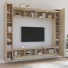   Set Mobili Porta TV 8pz Rovere Sonoma in Legno Ingegnerizzato