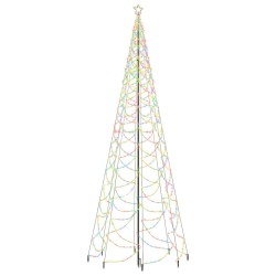 vidaXL Albero di Natale con Palo in Metallo 1400 LED Multicolore 5 m