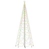 vidaXL Albero di Natale con Palo in Metallo 1400 LED Multicolore 5 m