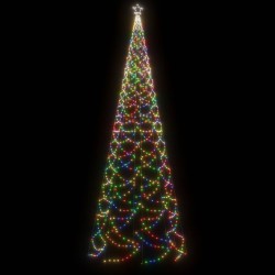 vidaXL Albero di Natale con Palo in Metallo 1400 LED Multicolore 5 m