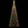 vidaXL Albero di Natale con Palo in Metallo 1400 LED Multicolore 5 m