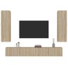   Set di Mobili Porta TV 4 pz Rovere Sonoma in Legno Ingegnerizzato