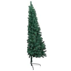 vidaXL Albero di Natale Artificiale a Metà Supporto Verde 240 cm PVC