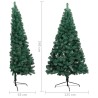 vidaXL Albero di Natale Artificiale a Metà Supporto Verde 240 cm PVC