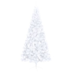 vidaXL Albero Natale a Metà con Luci LED Bianco 180 cm in PVC