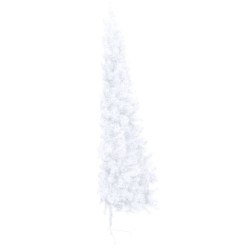 vidaXL Albero Natale a Metà con Luci LED Bianco 180 cm in PVC