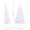 vidaXL Albero Natale a Metà con Luci LED Bianco 180 cm in PVC