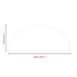 vidaXL Lastra in Vetro per Caminetto Semicircolare 1200x500 mm