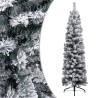 vidaXL Albero di Natale Artificiale Sottile con Neve Verde 150 cm PVC