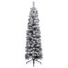 vidaXL Albero di Natale Artificiale Sottile con Neve Verde 150 cm PVC