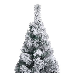 vidaXL Albero di Natale Artificiale Sottile con Neve Verde 150 cm PVC