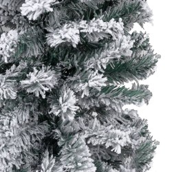 vidaXL Albero di Natale Artificiale Sottile con Neve Verde 150 cm PVC