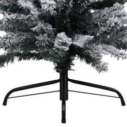 vidaXL Albero di Natale Artificiale Sottile con Neve Verde 150 cm PVC