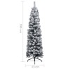 vidaXL Albero di Natale Artificiale Sottile con Neve Verde 150 cm PVC